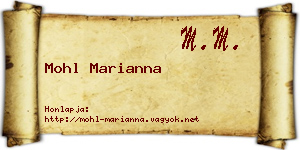 Mohl Marianna névjegykártya